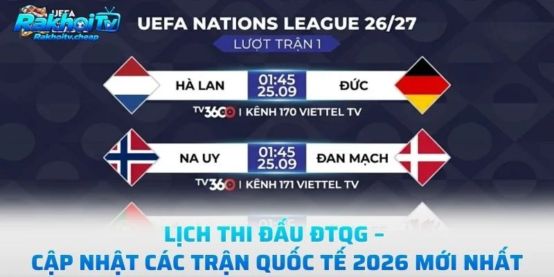Lịch Nations League Từ Ngày 4 Đến 6/10
